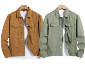 Pack Of 2 Cinnamon Brown & Olive Green Denim Jacket -Unisex