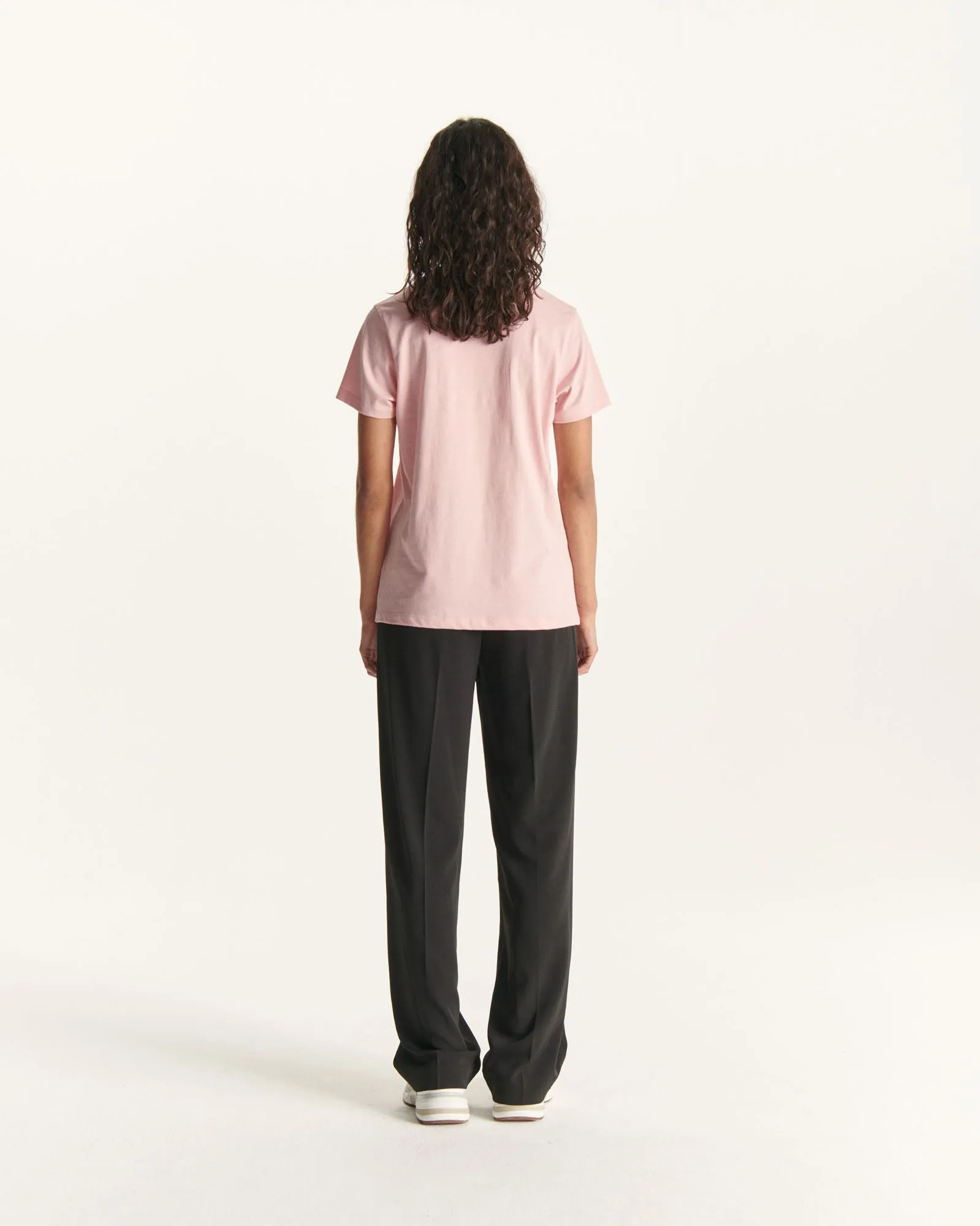 Peach pink Rosas organic cotton crew-neck T-shirt