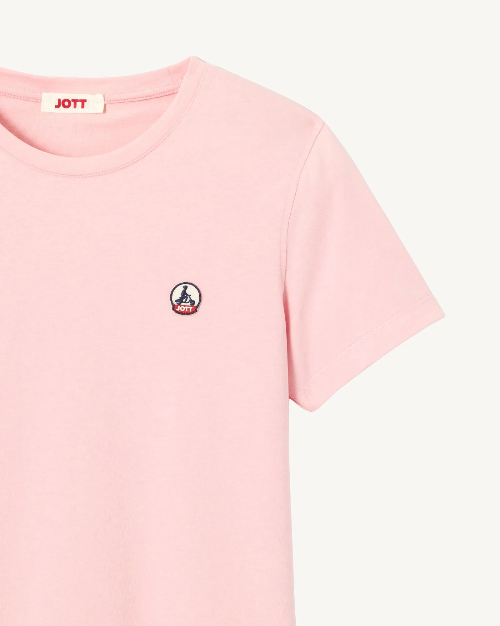 Peach pink Rosas organic cotton crew-neck T-shirt