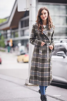 Plaid Wrap Coat
