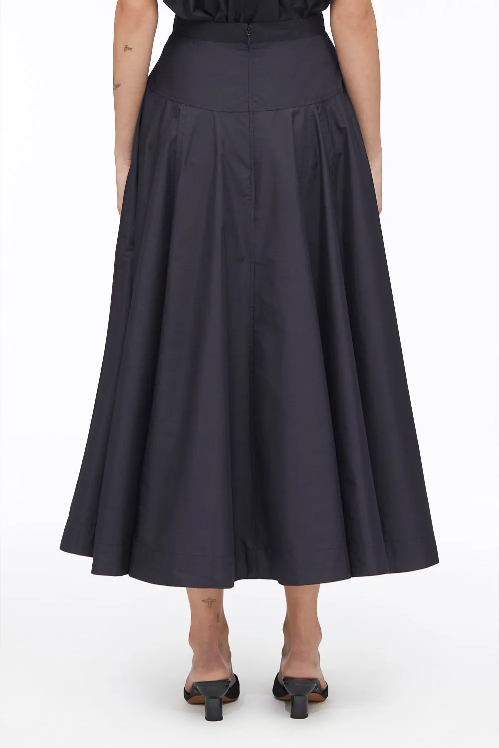 Poplin Midi Skirt
