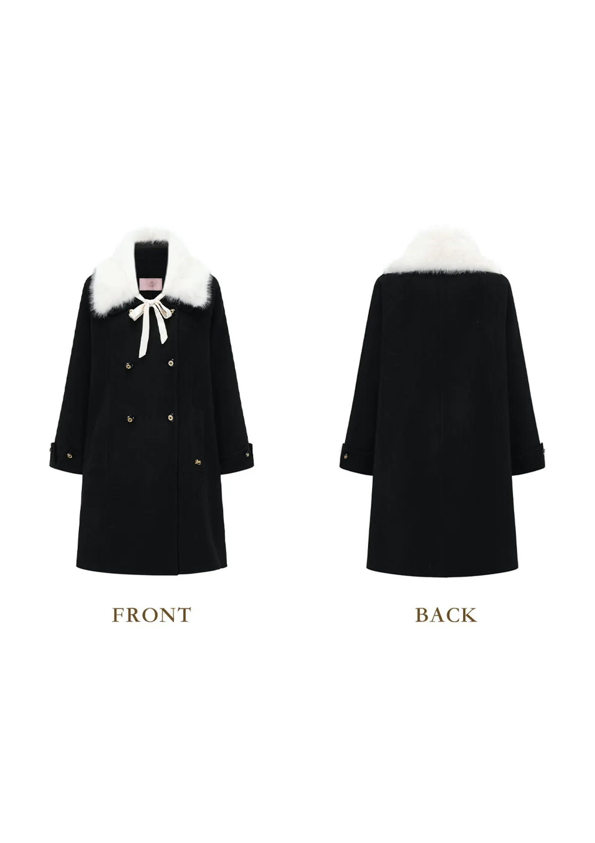 Elegant Princess Spade Reversible Double-faced Overcoat for Ultimate Versatility