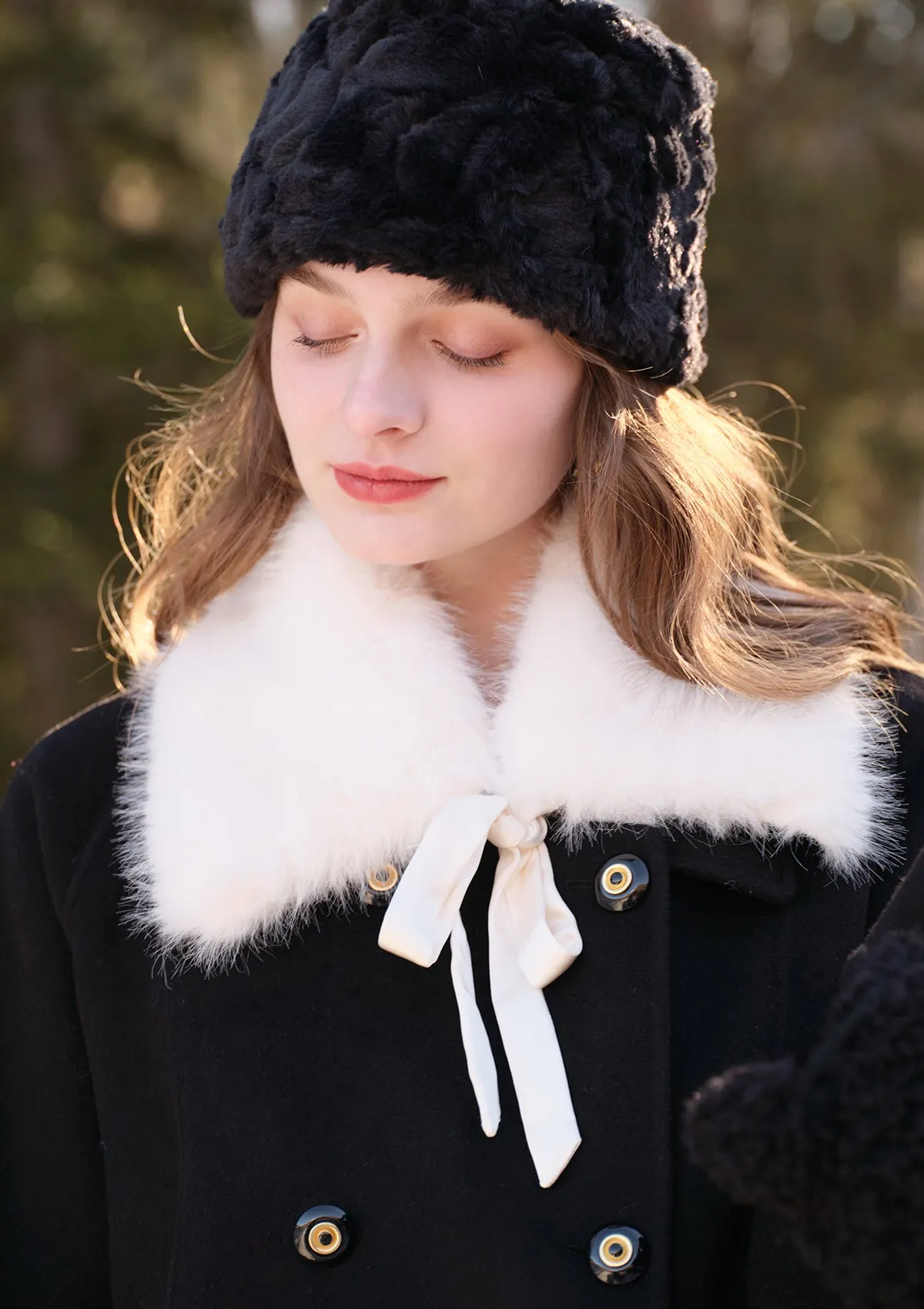 Elegant Princess Spade Reversible Double-faced Overcoat for Ultimate Versatility