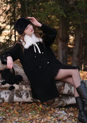 Elegant Princess Spade Reversible Double-faced Overcoat for Ultimate Versatility