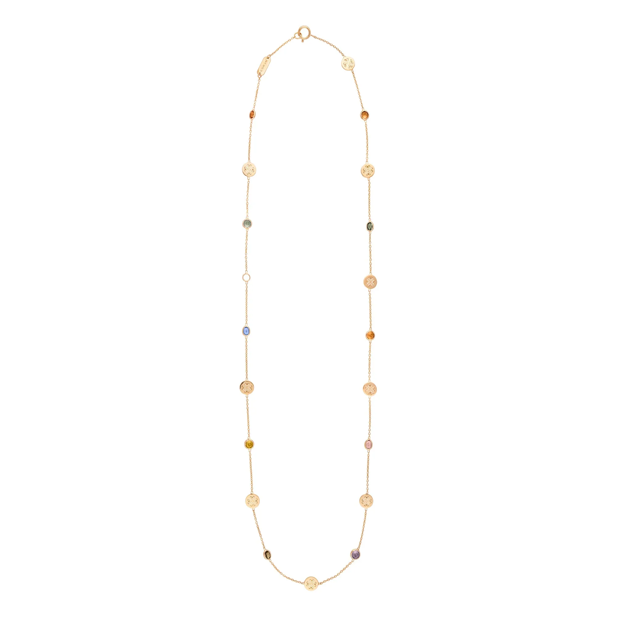 Signature Classic Necklace, Multicolor Sapphire, Mid-Length