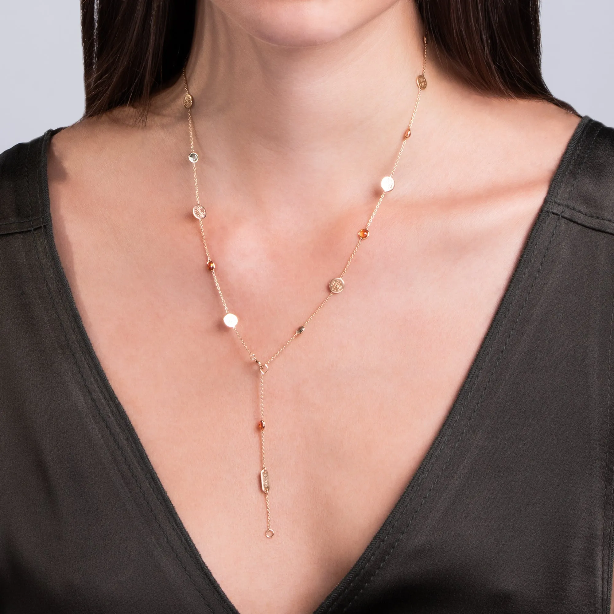 Signature Classic Necklace, Multicolor Sapphire, Mid-Length