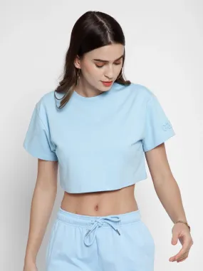 Sky Blue CAVA embossed Crop Tee