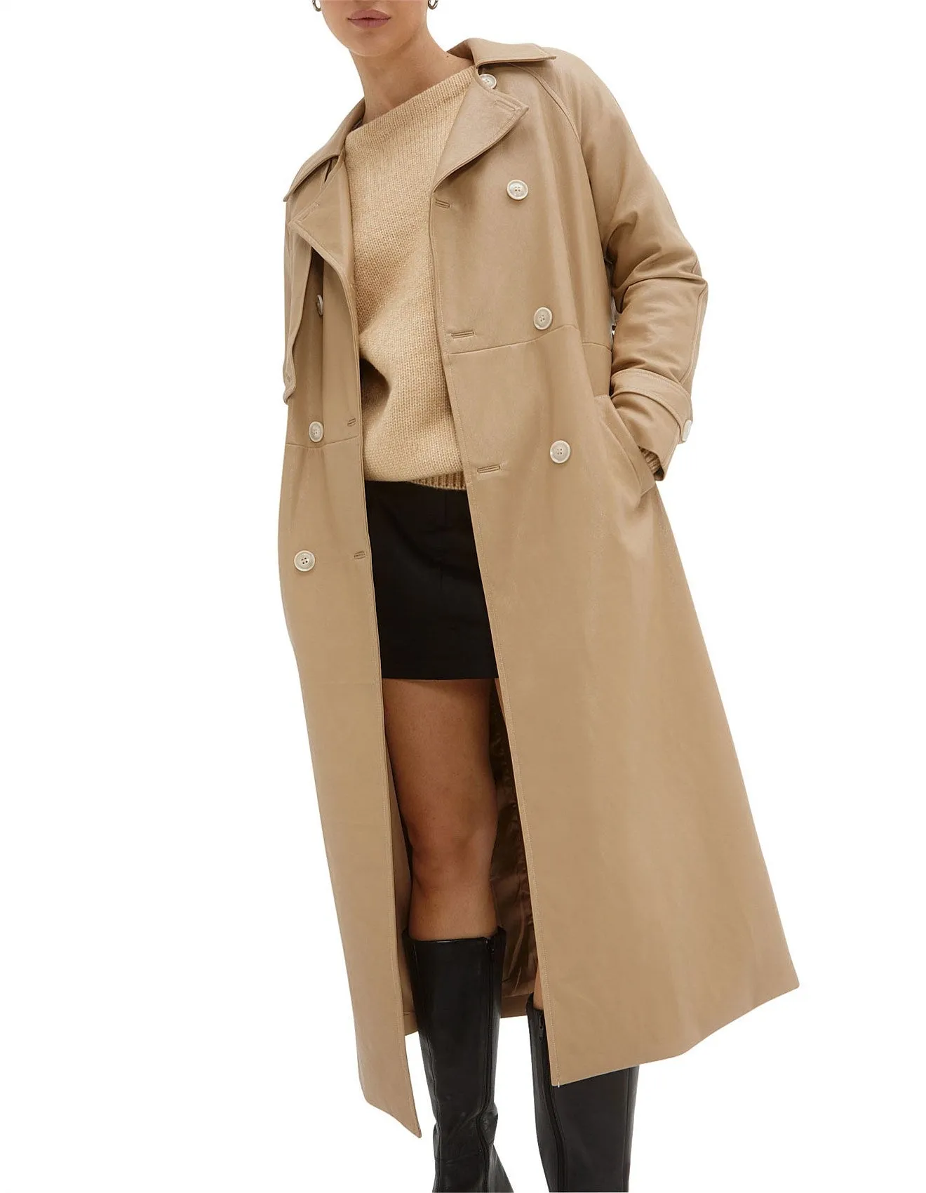 Sovere - Ascend PU Trenchcoat in Praline