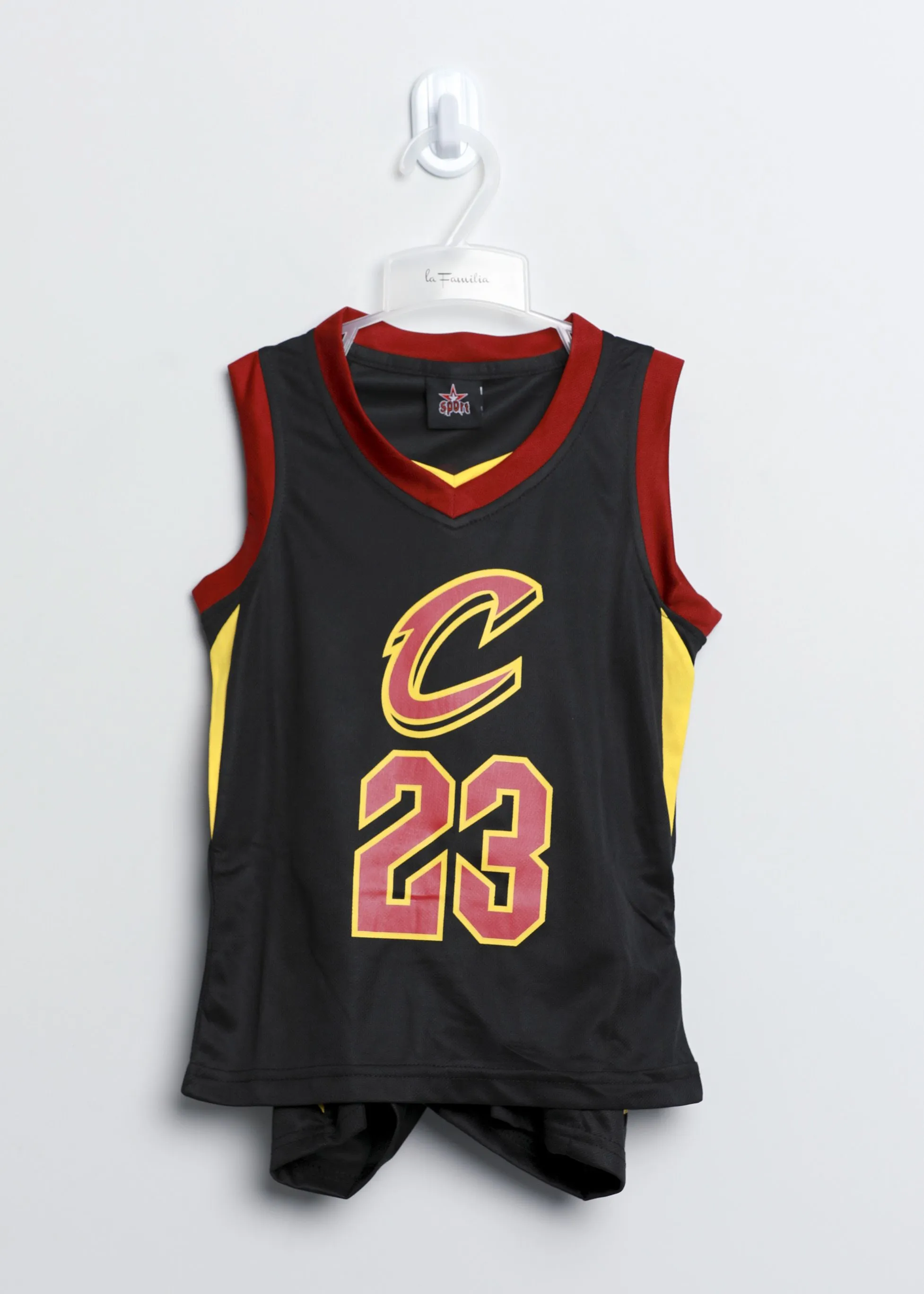 Sport, basketball, cleveland team, T-shirt James number 23, sleeveless and round neck, Short with small cleveland printed, X4480089