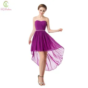 Strapless Asymmetry Lace-up Formal Dress