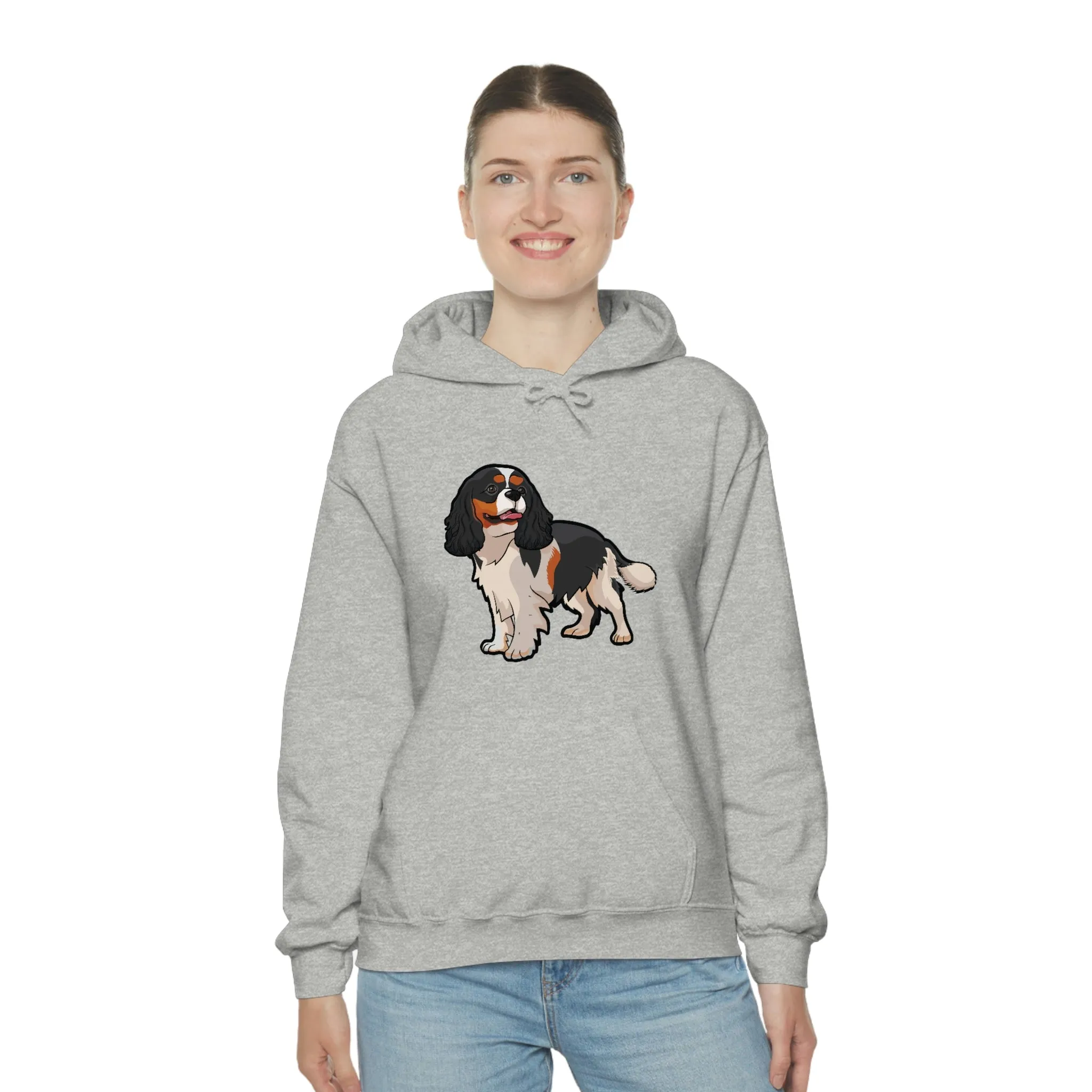 Tricolor Cavalier King Charles Spaniel Unisex Heavy Blend Hooded Sweatshirt, S - 5XL, 12 Colors, FREE Shipping, Made in Usa!!