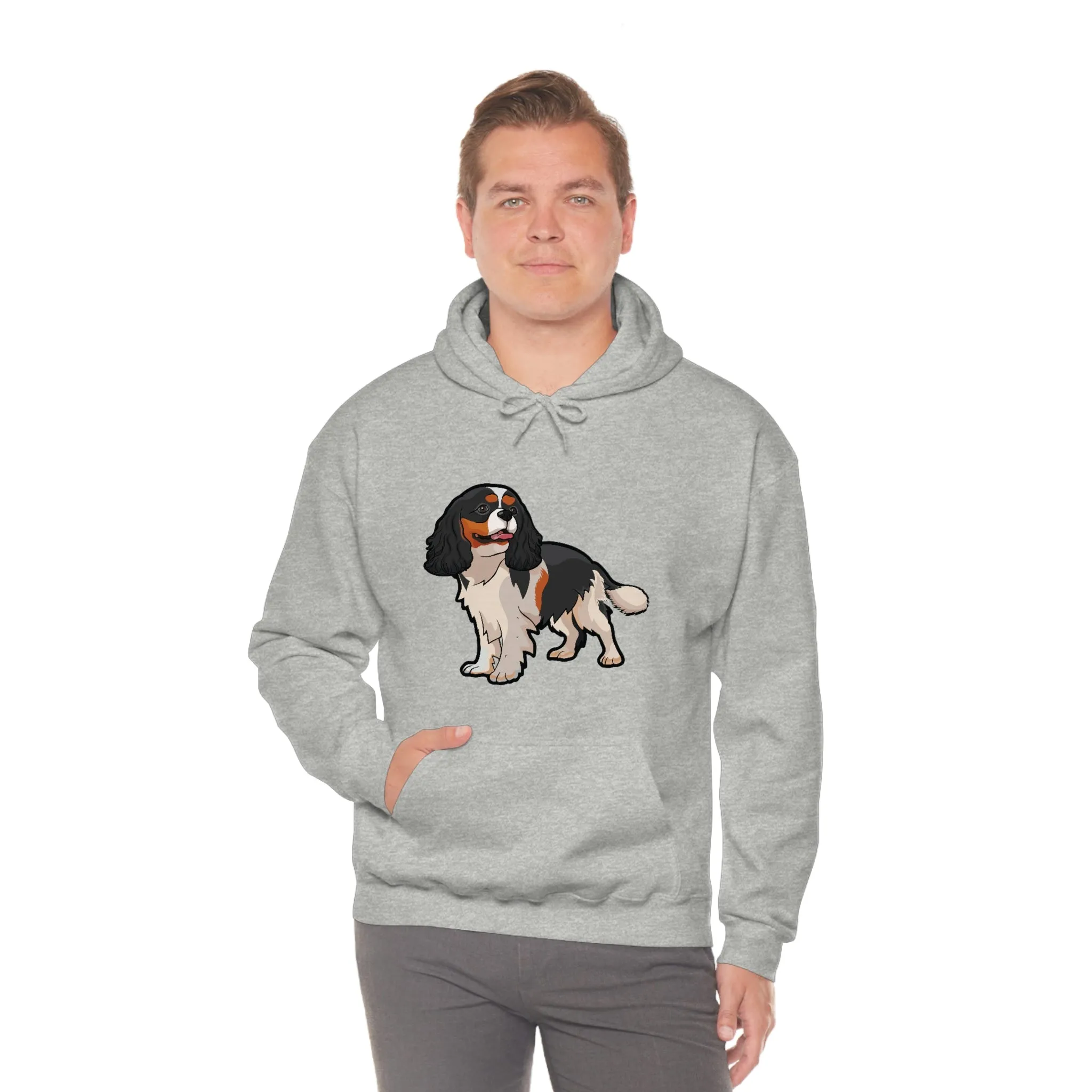 Tricolor Cavalier King Charles Spaniel Unisex Heavy Blend Hooded Sweatshirt, S - 5XL, 12 Colors, FREE Shipping, Made in Usa!!