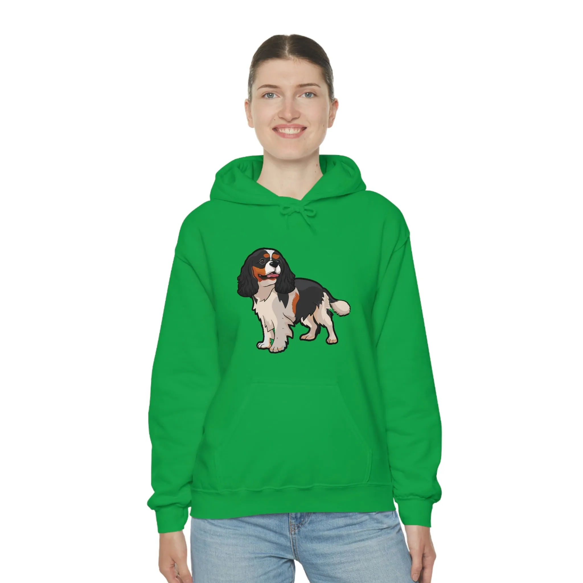 Tricolor Cavalier King Charles Spaniel Unisex Heavy Blend Hooded Sweatshirt, S - 5XL, 12 Colors, FREE Shipping, Made in Usa!!