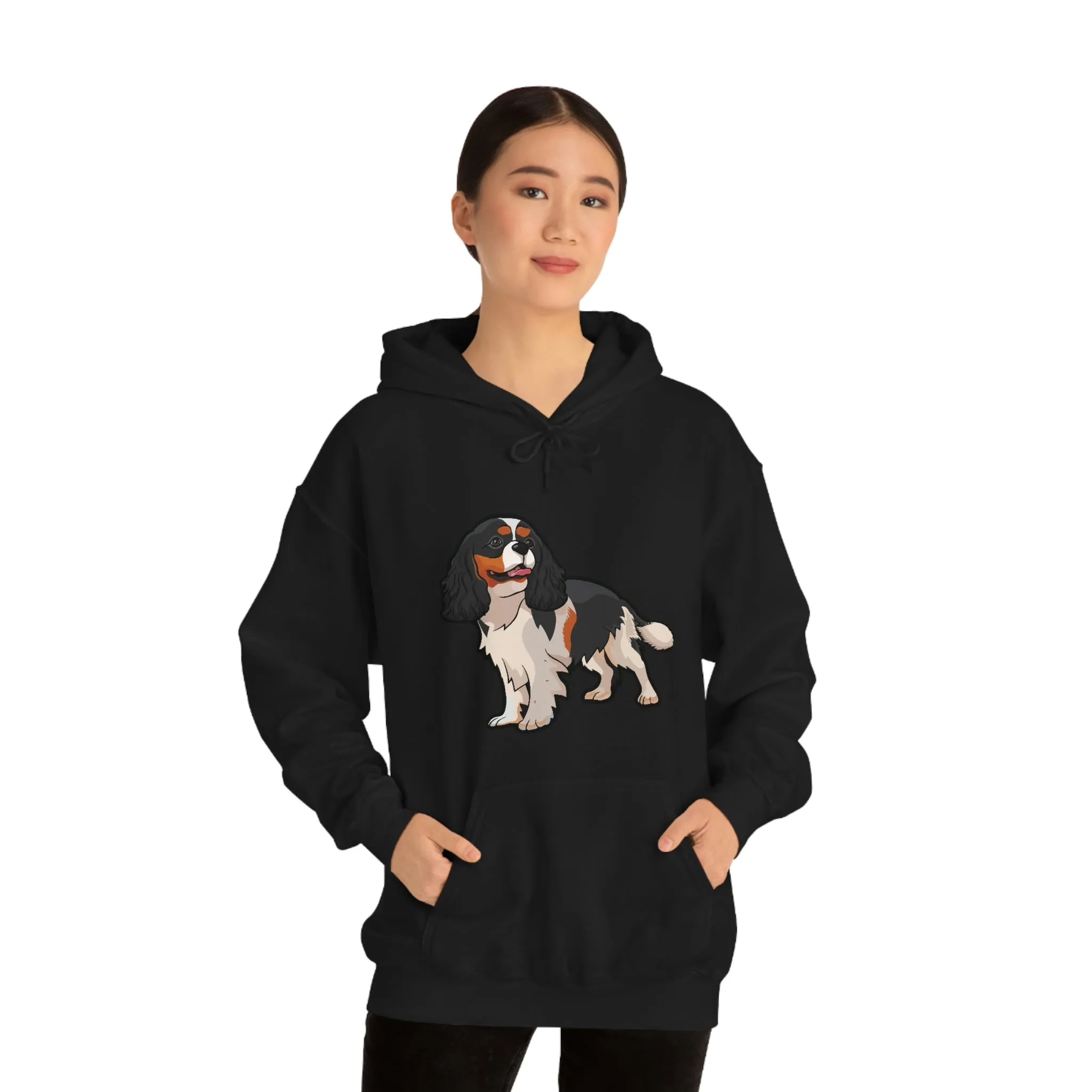 Tricolor Cavalier King Charles Spaniel Unisex Heavy Blend Hooded Sweatshirt, S - 5XL, 12 Colors, FREE Shipping, Made in Usa!!