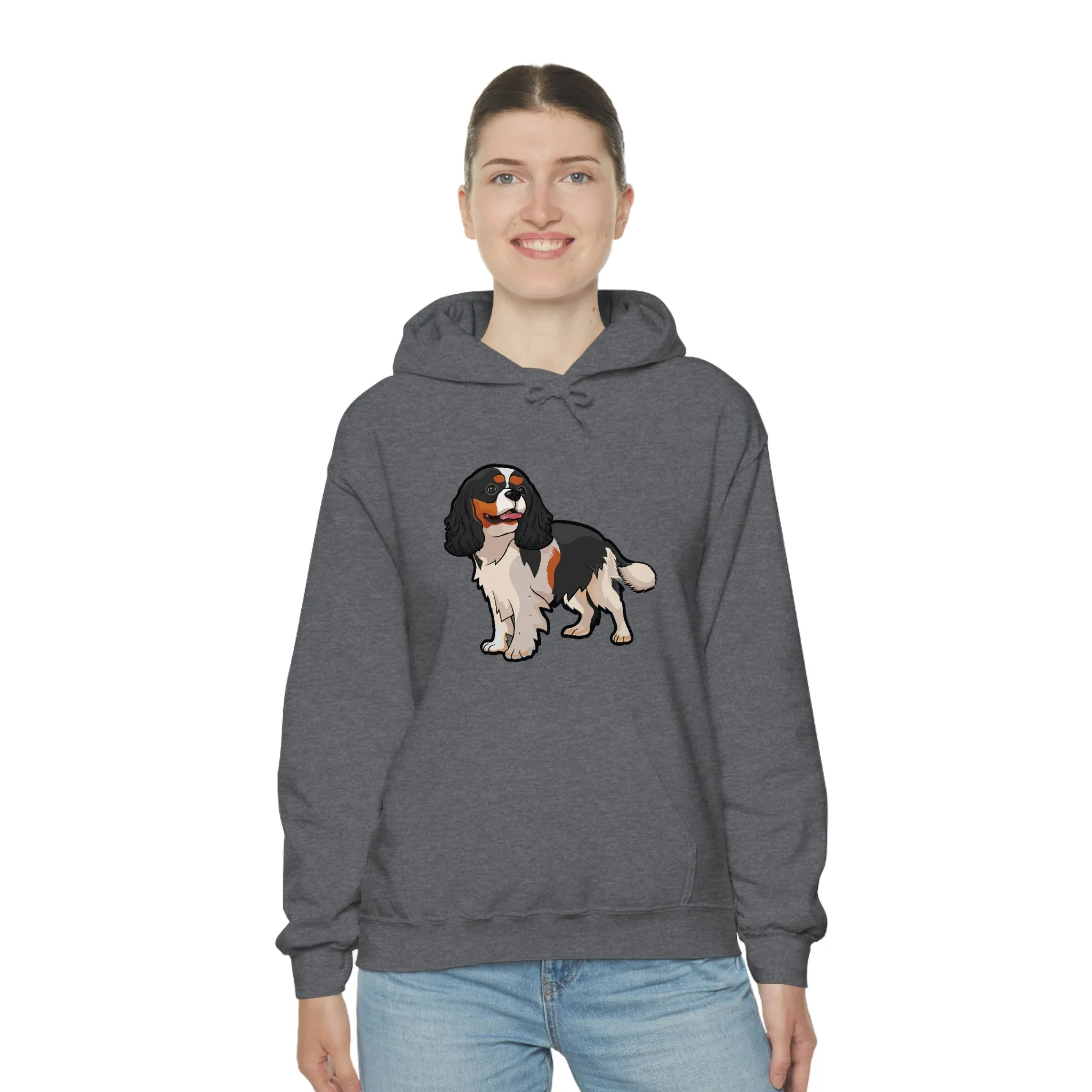 Tricolor Cavalier King Charles Spaniel Unisex Heavy Blend Hooded Sweatshirt, S - 5XL, 12 Colors, FREE Shipping, Made in Usa!!