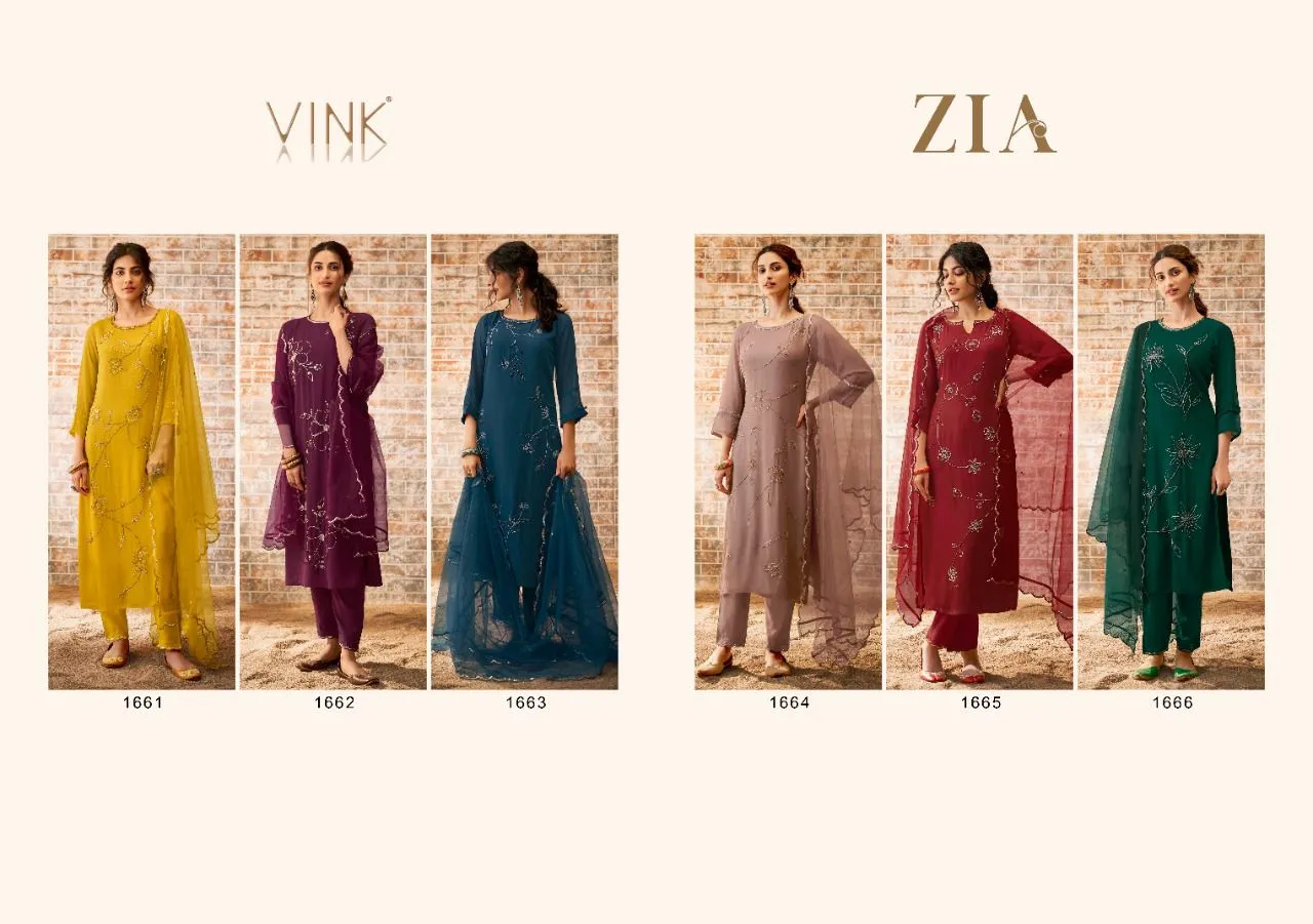 Vink Zia By Vista Lifestyle Designer Work Readymade Suit Collection