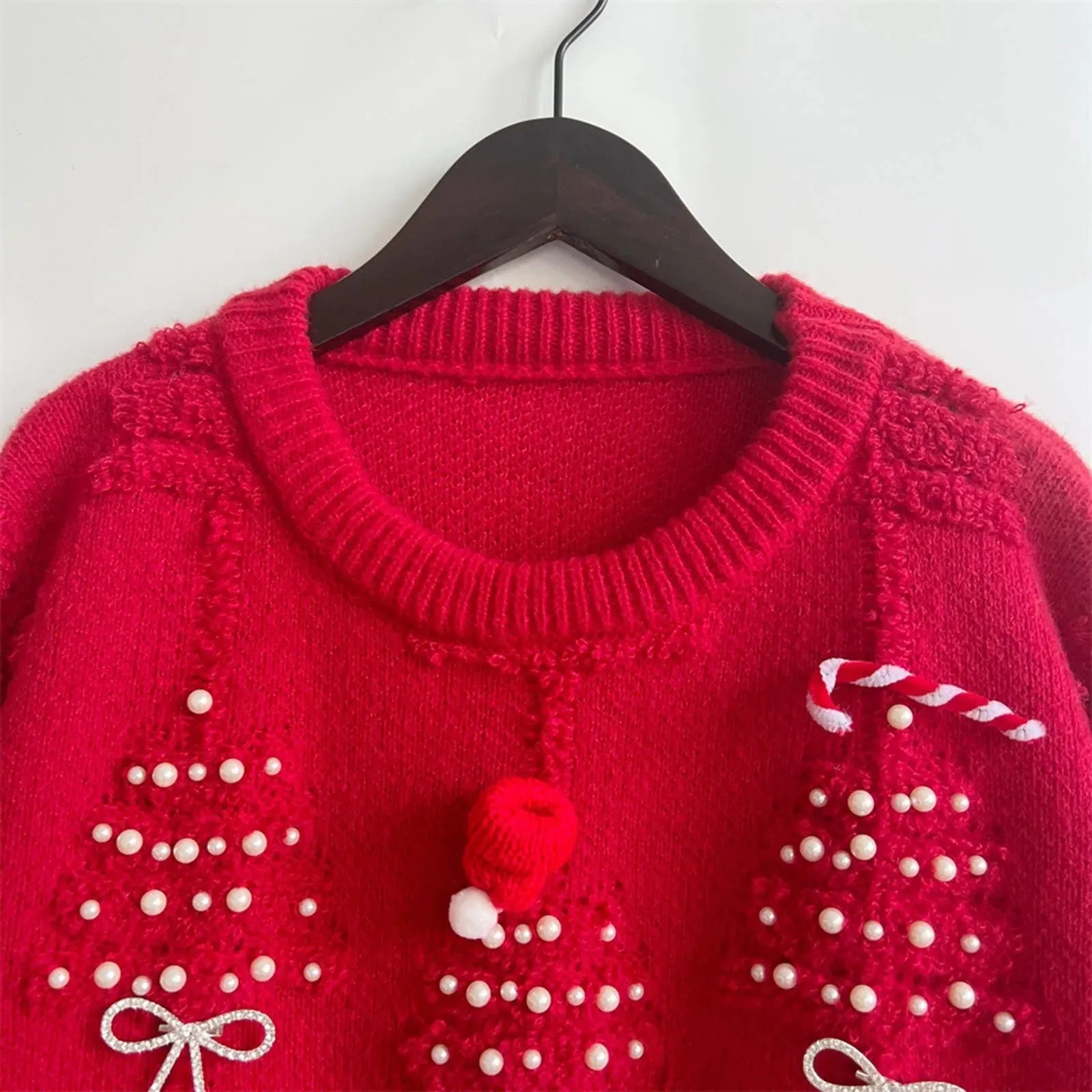 Wenkouban-Christmas Thanksgiving outfits_New O-Neck Lantern Sleeve Loose Knitted Casual Christmas Christmas Sweater
