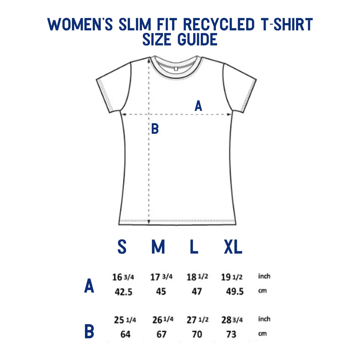 Women's 100% Recycled T-Shirt: 'Plastic Free Seas Please' Fish Blue Slimfit